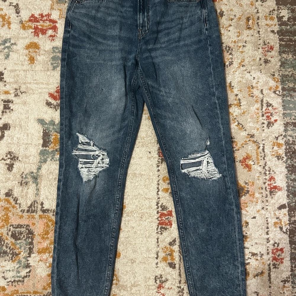 Men's Distressed Blue Jeans